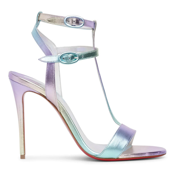 Christian Louboutin Shoes - Christian Louboutin Mara 100 Multicolor Purple Sandal Ankle Strap Heel Pump 36.5